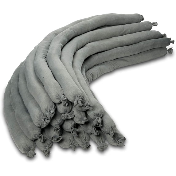 Universal Absorbent Socks – Snake for Oil and Water – 3” x 48” – Absorbing up to 20 Gallons – Super Poly Sock Absorber for Spill by Garage Door or Basement Floor – Pack of 20 (20)