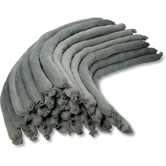 Universal Absorbent Socks  Snake for Oil and Water  3 x 48  Absorbing up to 30 Gallons  Super Poly Sock Absorber for Spill by Garage Door or Basement Floor  Pack of 30 (30)