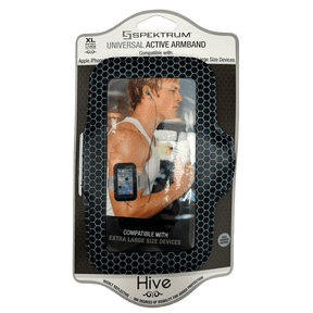 Universal Active Armband XL, Adjustable Sports Phone Holder with Clear Touchscreen Cover, Reflective Accents, Audio Port Access, Compatible with iPhone 6 Plus, Samsung Note 3/4, Black