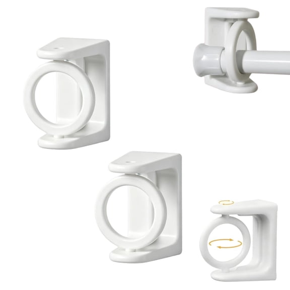 Universal Adhesive 360° Rotating Hanging Ring, Curtain Rod Holder and Towel Bar Bracket