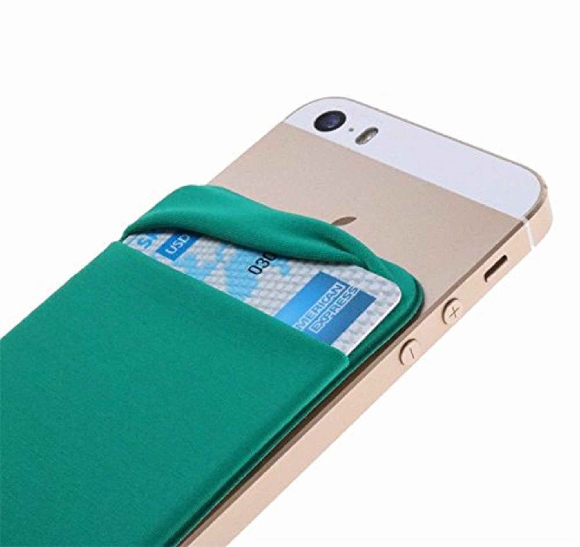 Button Secure Cell Phone Stick On Wallet Card Holder Phone Pocket