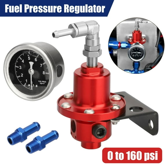 Universal Adjustable Car Fuel Pressure Regulator with Oil Gauge Kit 0-160 PSI US