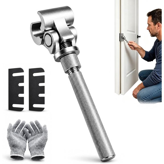 Universal Adjustable Door Hinge Wrench, 14-25mm Hinge Gap Adjusting Wrench Stainless Steel Rust-Proof Door Hinge Adjustment Tool, Non-Slip Grip, Universal Fit for Sagging, Scraping & Misaligned Doors