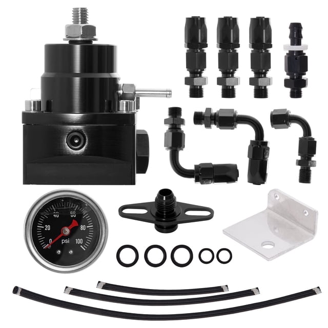 Universal Adjustable EFI Fuel Pressure Regulator Kit with 0-100psi ...