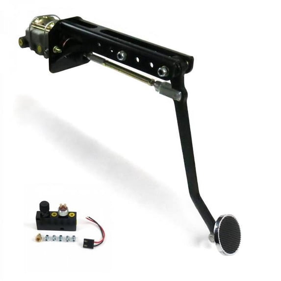 Universal Adjustable Firewall Manual Brake Pedal Kit Adjustable Disc & Disc 3 in. Chrome Pad