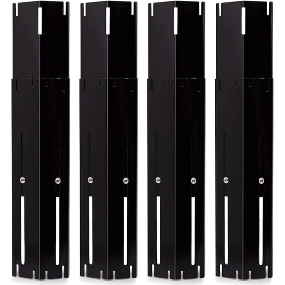 Universal Adjustable Grill Heat Plates/Heat Tents/Burner Covers/Heat Deflectors/BBQ Grill Heat Shields/Grill Cover Plates/Grill Diffuser for Gas Grill, Porcelain Steel Grill Replacement Parts (4-