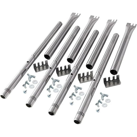 Universal Adjustable Length BBQ Gas Grill Parts Replacement Stainless Steel Tube Burners 14-17.5 inch for Weber, Master Forge, Perfect Flame, Kenm