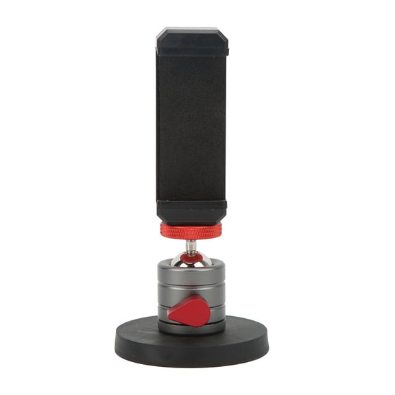 Universal Adjustable Magnetic Camera Mount Bracket and Shooting Angle Dual-Angle Aluminum Ball Head Holder with Phone Clip for Smartphone and Action Camera Action Photography Vlogging Support