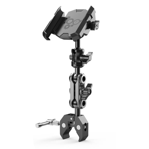 Universal Adjustable Phone Mount Holder for Exercise Bikes Running Machines with 360 Rotating Anti Shock Vibration Damping Feature