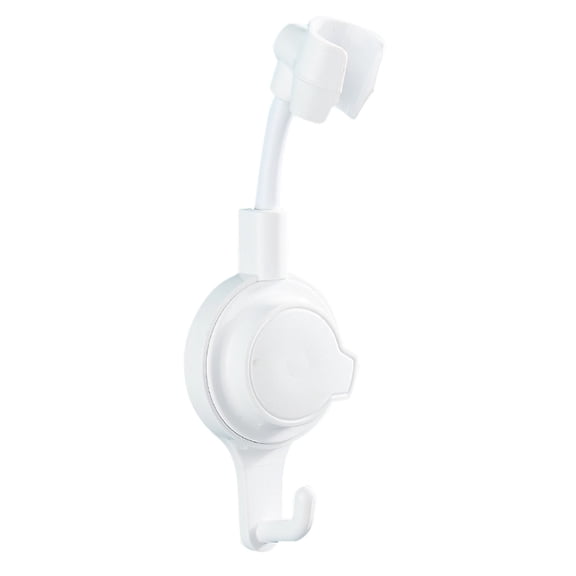 Universal Adjustable Shower Head Holder with Hook, Self-adhesive No-drill Shower Head Mount, Durable Easy-install Shower Head Positioning Holder, Flexible Angle Shower Holder with Detachable Hook