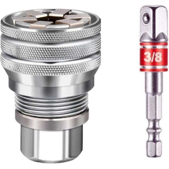 Universal Adjustable Socket Wrench with Adapter, Updated Multi-Function 10-19mm Universal Maintenance Socket for 3/8" Drive Ratchet, Torque Wrench & Power Drill