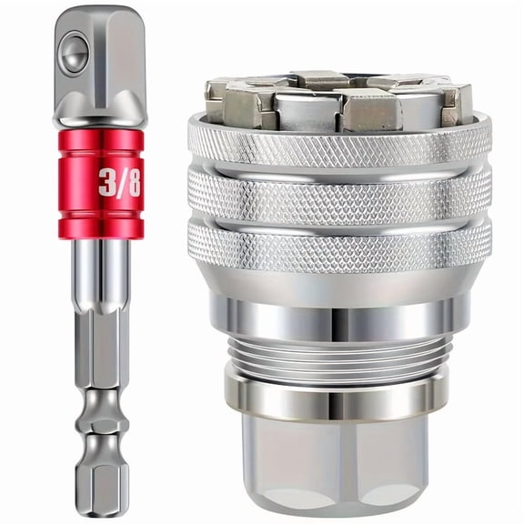 Universal Adjustable Socket Wrench Set, Suitable for Standard Metric 10-19mm, 3/8"-3/4" Ratchet Wrench, Adjustable Drive Socket Wrench