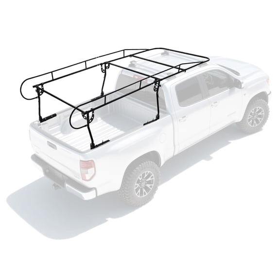 Universal Adjustable Truck Bed Rack, 1000LBS Heavy-Duty Steel Truck Ladder Rack,Full-Size Truck Rack NO Drilling