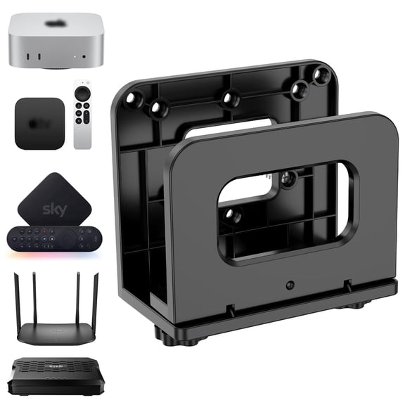 Universal Adjustable Wall Mount Bracket for WiFi Router, TV Box & Mini PC - VESA Mount Holder for Mac Mini, Media Players, Modems - Space-Saving Shelf for Devices up to 6.5cm Thick
