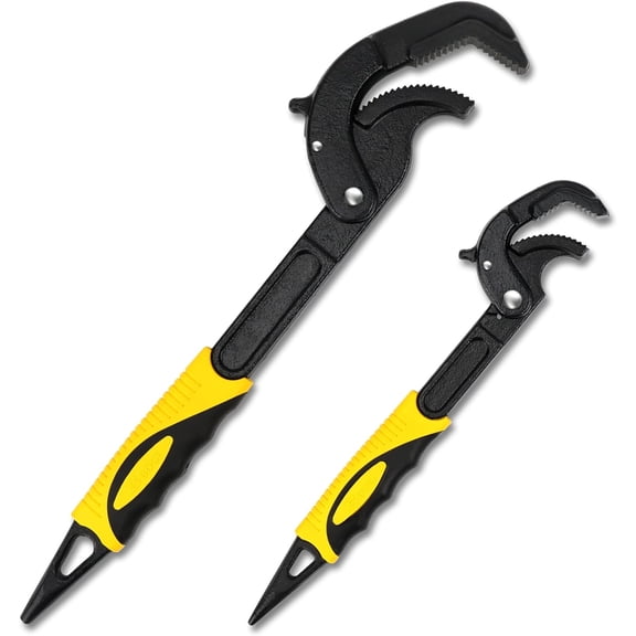 Universal Adjustable Wrench Multi-function Magic Quick Self-Adjusting Monkey Wrenches Set 10 and 15-Inch, Pipe Wrench Spanner 0.6-2.4/14mm-60mm - 2 Piece