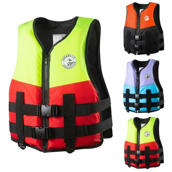 Universal Adult Life Jacket,Unisex Life Vest with Zipper Portable Buoyancy Vest for Water Sports 3 Colors & 5 Sizes to Choose