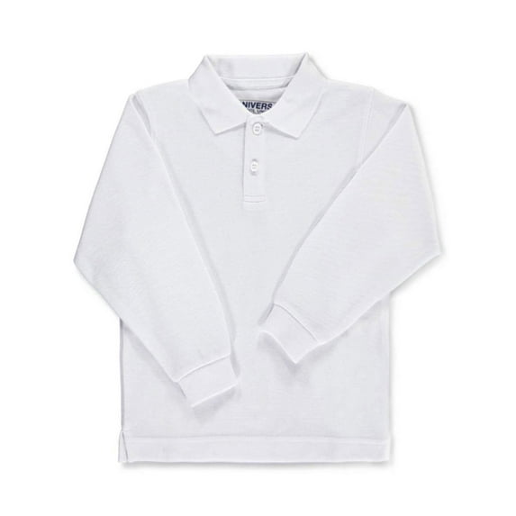 Universal Adults' Unisex L/S Pique Polo Color: white Size: s