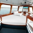 thumbnail image 1 of Universal Aft Berth 3 Piece 100% Egyptian Cotton 800TC The Best Boat V Berth Bedding Fits mattresses up to 12” Depth Durable & Easy Washable - Great Gift for Boaters ( White ), 1 of 4