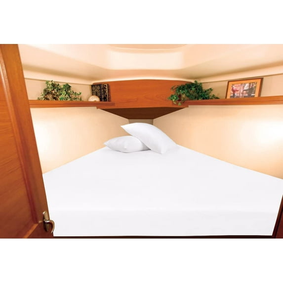 Universal After Berth Boating Sheet Set - Universal After Berth 600 TC Sheet Set - Egyptian Cotton - USA Boat Bedding - Boat After-Berth Bedding - Great Gift for Boaters - 6 Inch Drop, White