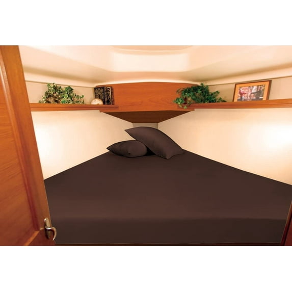 Universal After Berth Boating Sheet Set - Universal After Berth 600 TC Sheet Set - Egyptian Cotton - USA Boat Bedding - Boat After-Berth Bedding - Great Gift for Boaters - 8 Inch Drop, Chocolate