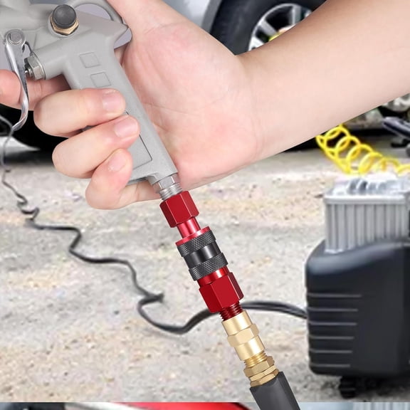 Universal Air Coupler and Plug Kit 1/4"" Air Coupler I/M Air Plug 1/4 inch NPT Quick Connect Air Fitting Industrial Air Coupling Air Compressor Accessories Fitting 14PCS, Red$$Tools & Hardware Other