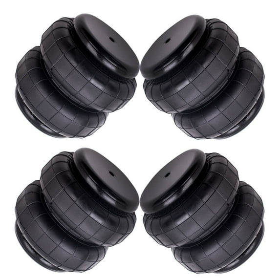 Universal Air Suspension Helper Spring Bags 4 Pack 1/2 Inch NPT Double Bellow Air Spring Kit for Pickup Truck Load Support Towing Leveling Rear Front Axle Lift Assist for Ford RAM Chevy GMC