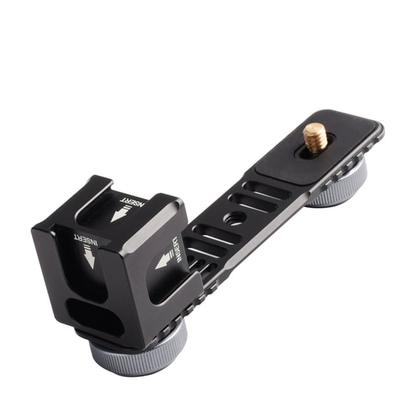 Universal Aluminium Alloy Gimbal Extention Bar Bracket Adapter With 4 Cold Shoe Mount 1/4 Inch Screw Adapter For LED Video Light Microphone For  Smooth Series FeiyuTech