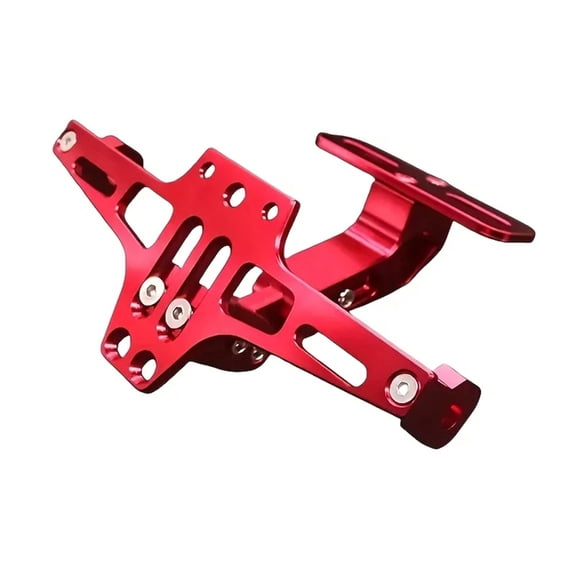 Universal Aluminum Adjustable Rear Motorcycle License Plate Mount Bracket, Red