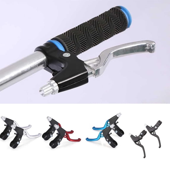 Universal Aluminum Alloy Brake Levers, 1 Pair, Lightweight Anodized Handle for BMX, Mountain & Road Bicycles, Multiple Colors, Left & Right Cycling Brake Handle Replacement