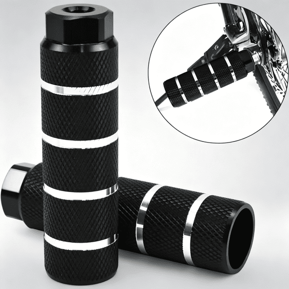 Universal Aluminum Bicycle Stunt Pegs (Pair) - Non-Slip Cylindrical Foot Pegs for BMX, Mountain Bikes, Road & Track Cycling