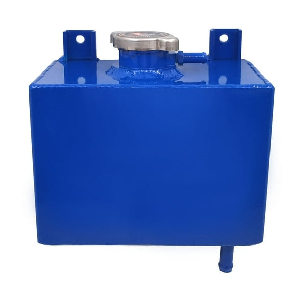 Universal Aluminum Coolant Overflow Tank Radiator Expansion Reservoir w/Cap Blue