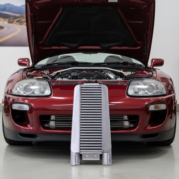 Universal Aluminum Intercooler 24"X11"X3" Overall, 2.5" O.D In/Out One side