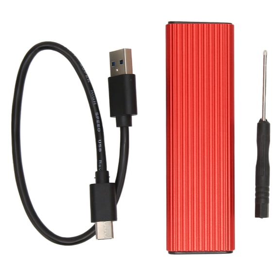 Universal Aluminum M.2 SSD Enclosure Adapter, USB C 3.1 to NGFF SATA SSD Case, Tool-Free External Portable Solid State Drive Enclosure, High Speed Red