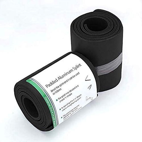 ASA TECHMED Universal Aluminum Splint Rolls – 36" Emergency Fracture Splints for First Aid, Sports, Medical, Home, EMT, Black, 10 Roll
