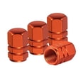 thumbnail image 1 of Universal Aluminum Valve Stem Caps Tire Valve Covers Metal Screw Caps for Car Truck and Motorcycle Pack of 4 Saffron, 1 of 3