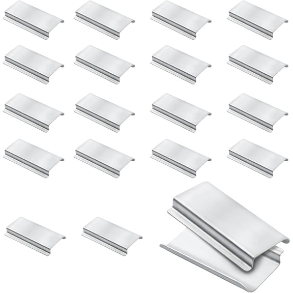 Universal Aluminum Window Screen Pull Tabs Replacement, 20-Pack Durable UV-Resistant Breakage-Proof Flat Groove (C-Shaped) Clip Tabs - Better Than Plastic