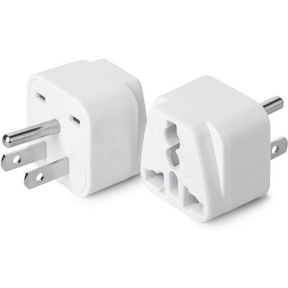 Universal to American Outlet Plug Adapter, 2 Pack, Canada Universal Travel Plug Adapter, 2 pc, UK to US Adapter, US Plug Adapter, US Travel Adapter, Plug Converter, Universal Travel Adapter