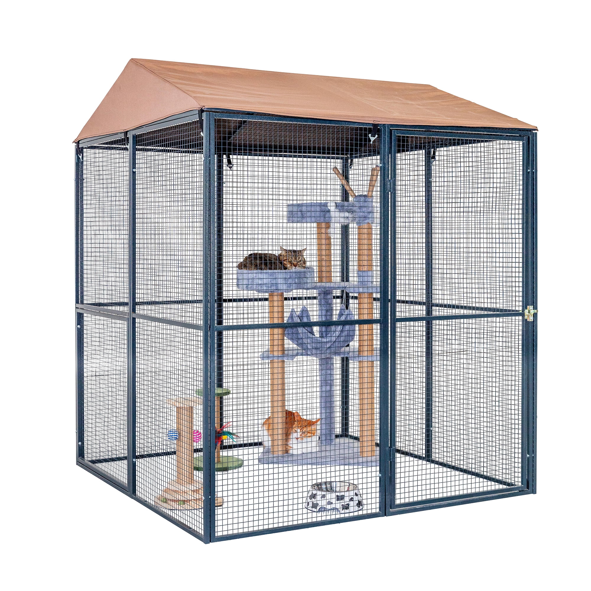 Universal Hard Mesh Roof Pet Cage with Fabric Cover