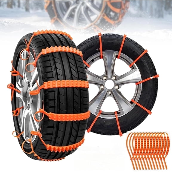 Universal Anti-Skid Snow Tire Chains,2026 New Zip Tie Tire Chains,  Emergency Traction Cables for Cars SUVs Trucks, Reusable Winter Safety Chains for Snow Ice Mud
