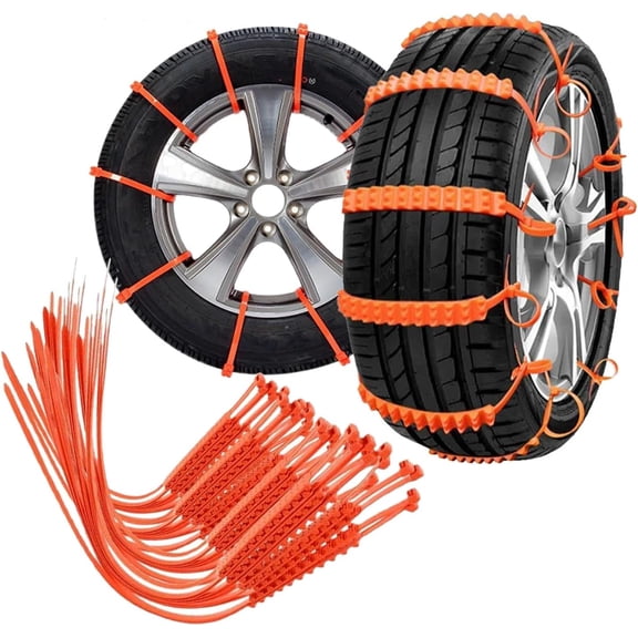 Universal Anti-Skid Snow Tire Chains, 20PCS Reusable Emergency Wheel Chains for Winter Driving, Fit Pickup Trucks, SUV, Sedans on Snow & Muddy Roads