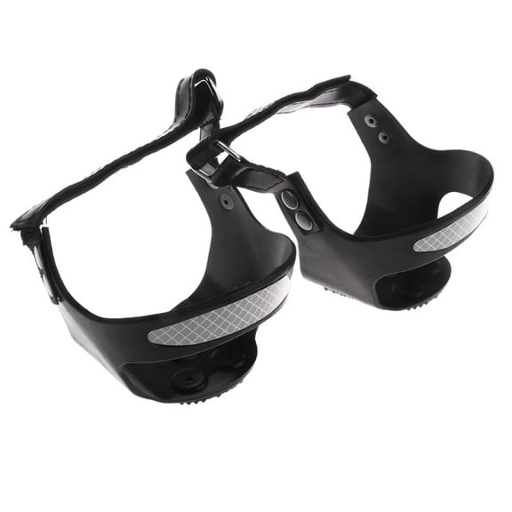 Universal Anti Slip Ice Cleats Shoe Boot Grips Crampons Snow Spikes Grips Strap-On Heel Traction Cleats - Black, 5 L