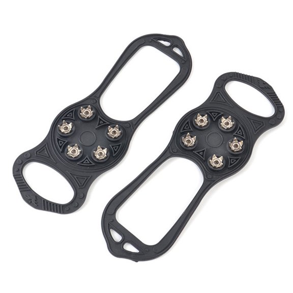 Universal Anti-Slip Ice Cleats for Shoes with Steel Spikes, Non-Slip Straps for Winter Walking on Snow and Ice, Portable Traction Grips
