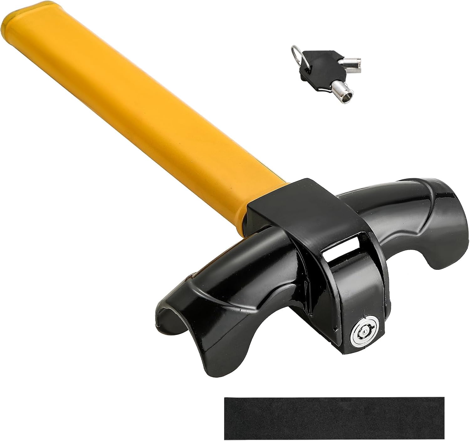 Universal Anti-Theft Steering Wheel Lock - Yellow Security Bar For Cars & Trucks