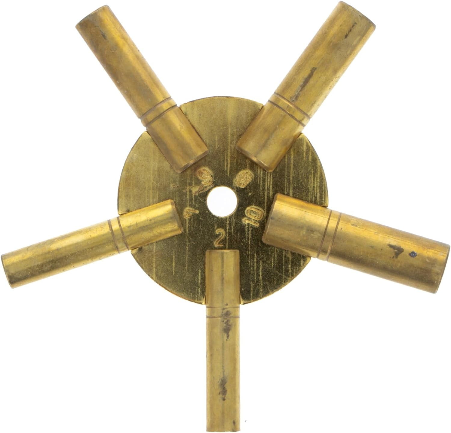 Universal Antique Grandfather Clock Key, Brass 5Way Winding Keys (Even