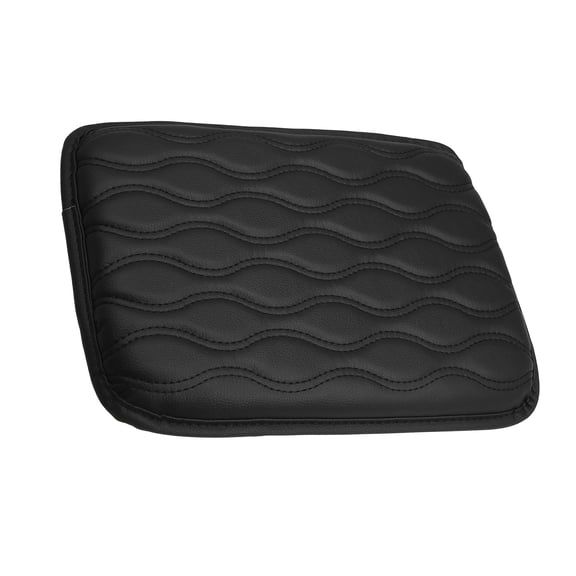 Universal Armrest Waterproof Anti Slip Protector Cover Center Console Pad Wavy Texture Black 1 Pcs