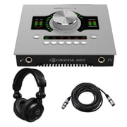 Universal Audio Apollo Twin X DUO Gen 2 Thunderbolt 3 Audio Interface with Studio+ Plug-Ins, Bundle with TAPH100 Monitor Headphones and 25 XLR M to F Microphone Cable