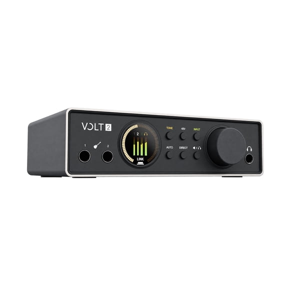 Universal Audio Volt 2 Gen 2 2-In / 4-Out USB Audio Interface with 32-Bit / 192 kHz Audio, Two Tone Shaping Preamps, 60dB Gain and Auto Gain, Clip Protection, Loopback, and Smart Display