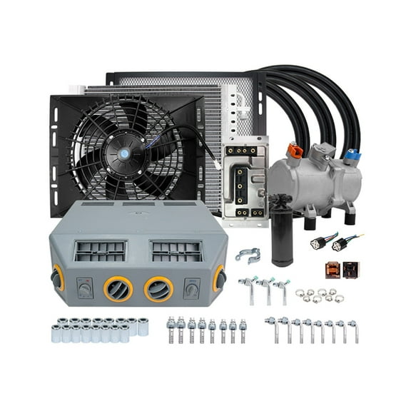 Universal Auto Electric Air Conditioning Compressor 12V 24V For Heavy Duty Truck Bus Van RV Motorhome Parking A/C Conditioner ,Compact Design