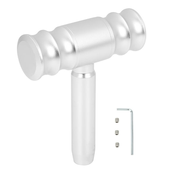 Universal Auto T-Handle Shift Lever Knob Shifter Replacement Silver Tone