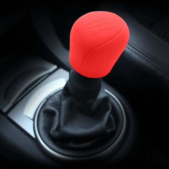 Universal Automatic Car Shifter Knob Cover - Red Slip-proof Gear Stick Protector, Soft Breathable Elastic Knob Cover for Vehicles, Durable Interior Accessory 2.16x2.36x1.85in